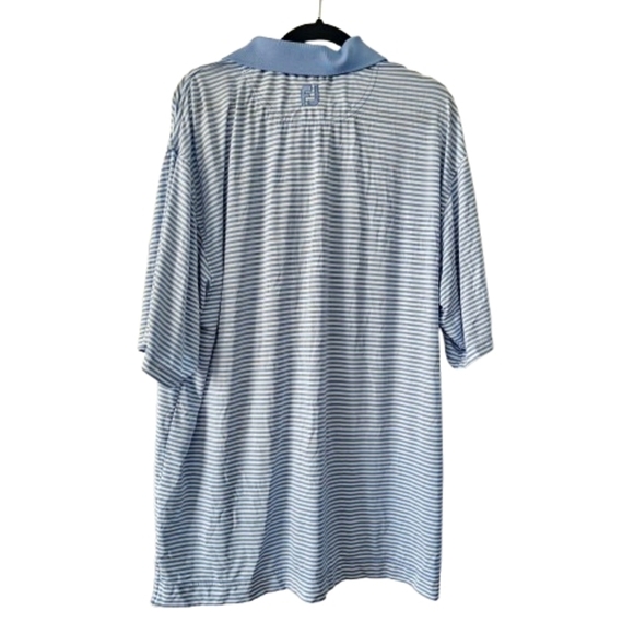FootJoy Men's Blue Striped Polo Shirt - Picture 3 of 6